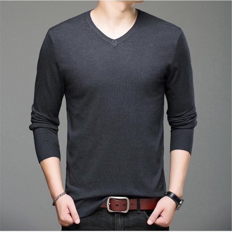 New Spring Pullover Men O-neck Solid Color Long Sleeve Warm Slim Sweaters Men Men's Sweater Pull Male Clothing 201118