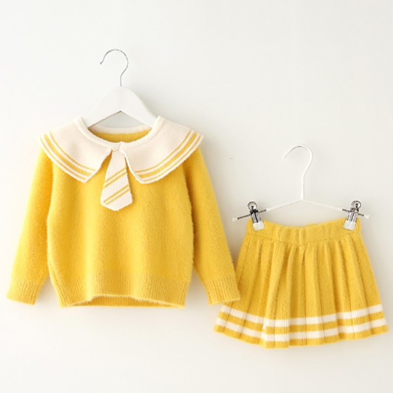 Bear Leader Children Clothing Set Winter Toddler Girls Clothes Sweater Skirt 2pc Outfit Suit Kids Clothes Girls Clothing Sets Y1106