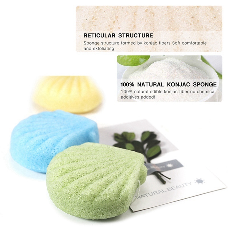 Shell Konjac Facial Puff Face Cleanse Washing Sponge Konjac Exfoliator Cleansing Sponge Facial Care Makeup Tools