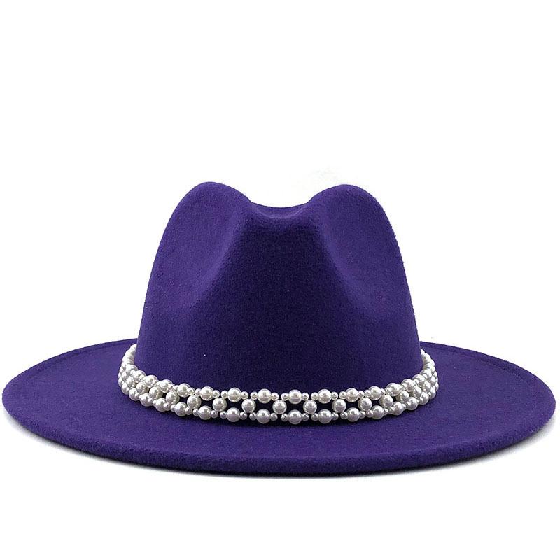 Wool Jazz Fedora Hats Casual Men Women Leather Pearl Ribbon Felt Hats Winter Autumn Wide Brim Panama Sombrero Jazz Cap, 17
Wool Jazz Fedora Hats Casual Men Women Leather Pearl Ribbon Felt Hats Winter Autumn Wide Brim Panama Sombrero Jazz Cap, 17