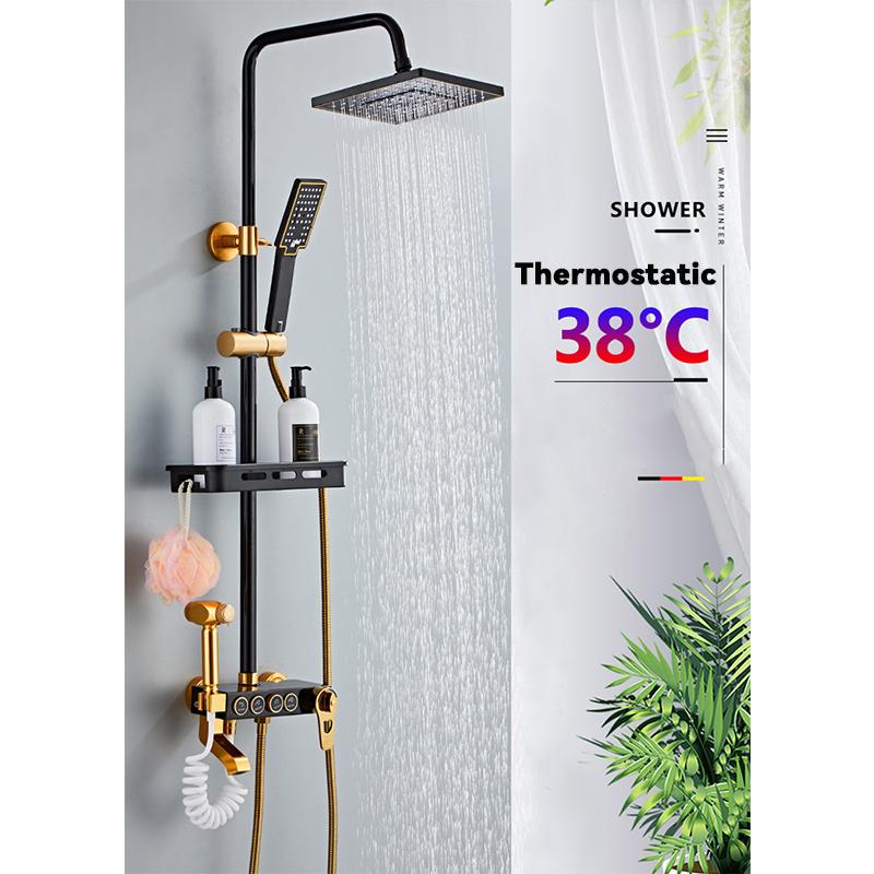 Bathroom Shower Sets Space Aluminum Head Wall Mounted Bathtub Mixer Tap Set Black Gold Rain Bath Faucet
Bathroom Shower Sets Space Aluminum Head Wall Mounted Bathtub Mixer Tap Set Black Gold Rain Bath Faucet