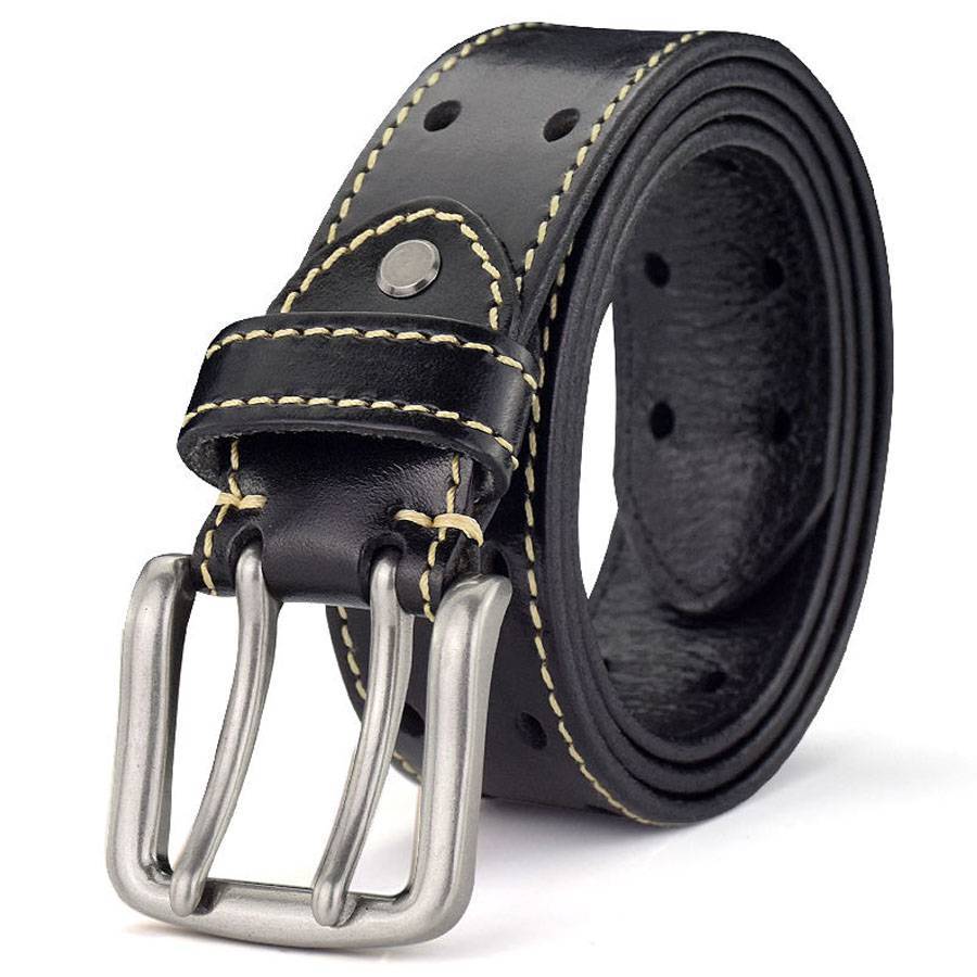 Men's Leather Double Prong Belt New Leather Belts for Men Classic Double Row Hole Belt Universal Hollowed Out Belt Jeans, Black
Men's Leather Double Prong Belt New Leather Belts for Men Classic Double Row Hole Belt Universal Hollowed Out Belt Jeans, Black