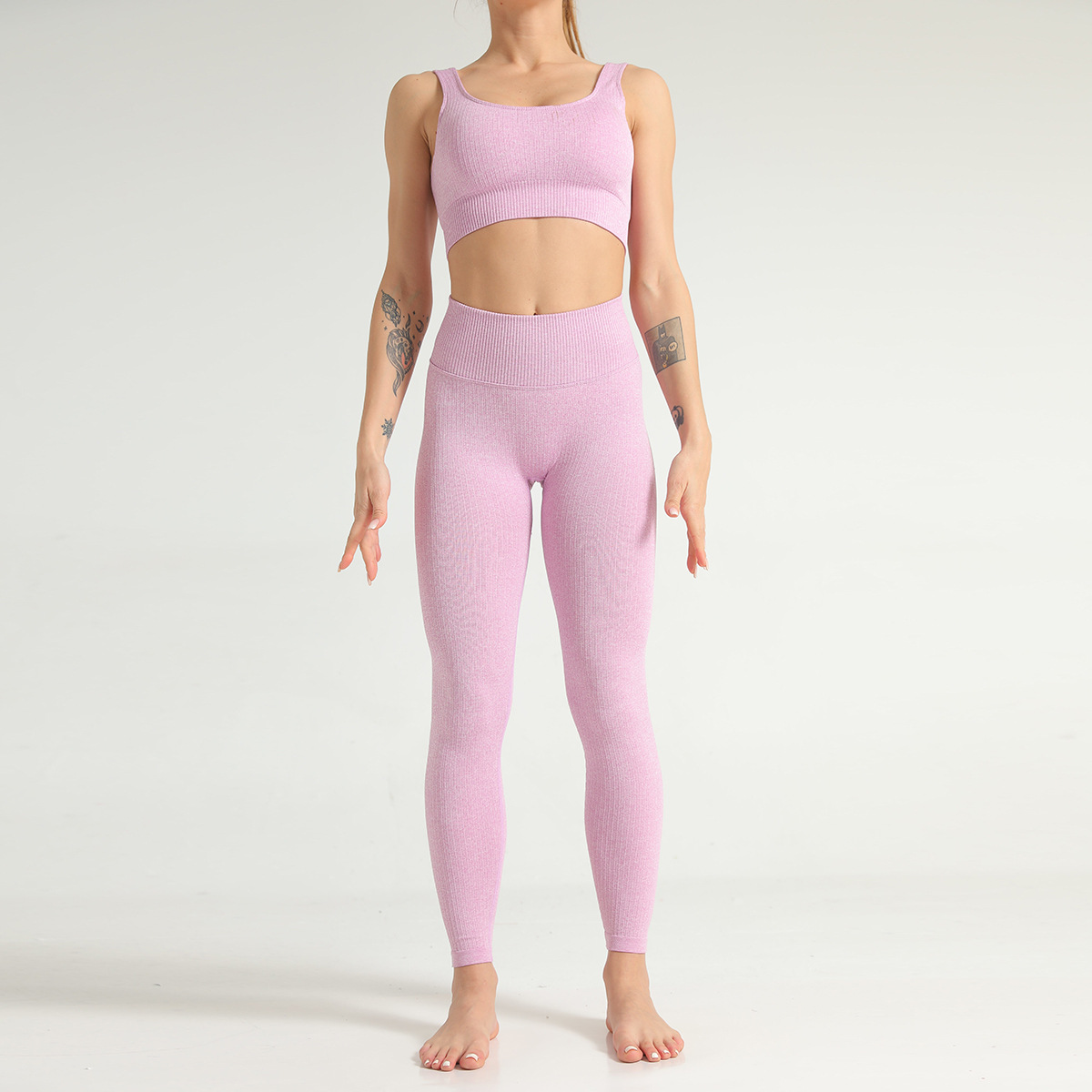 2 Pcs Women Seamless Yoga Set Striped Quick-drying Sports Bra High Waist Leggings Gym Fitness Workout Sportswear Running Suit, Pink purple sets
2 Pcs Women Seamless Yoga Set Striped Quick-drying Sports Bra High Waist Leggings Gym Fitness Workout Sportswear Running Suit, Pink purple sets