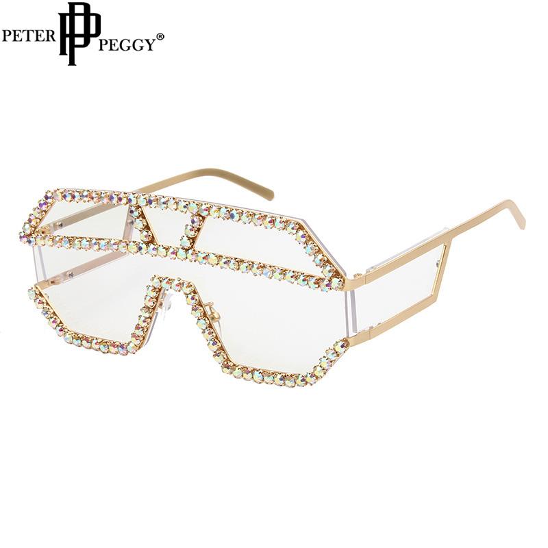 Fashion Oversized Square Diamond Sunglasses Women Designer One-piece Glasses Metal Rhinestone Eyeglasses oculos
Fashion Oversized Square Diamond Sunglasses Women Designer One-piece Glasses Metal Rhinestone Eyeglasses oculos
