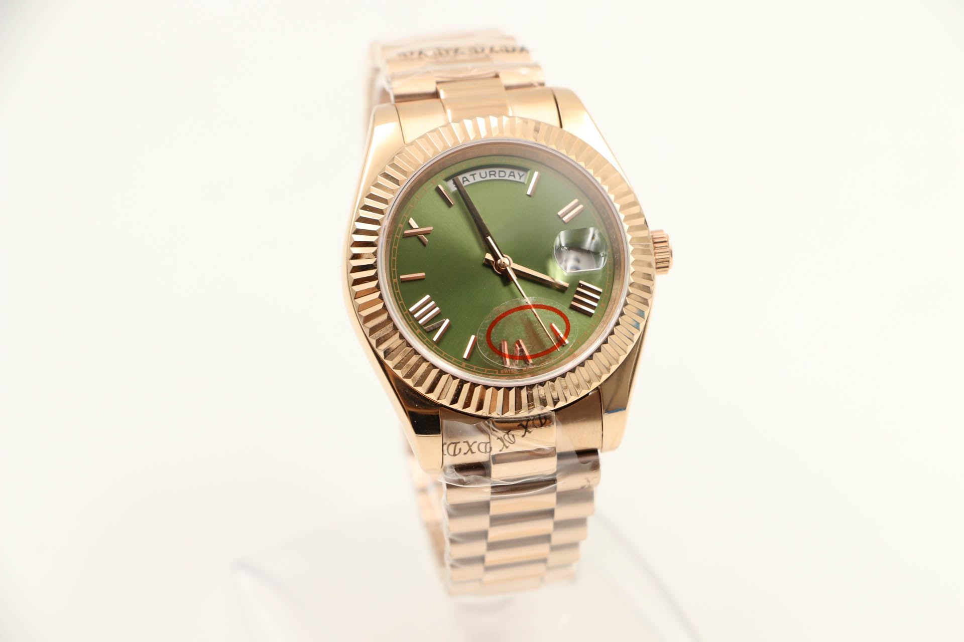 Top Sale Men Watch DAYDATE Rose Gold Asia 2836 Automatic 40mm President Sapphire glass Mechanical Mens Watches gift watch
Top Sale Men Watch DAYDATE Rose Gold Asia 2836 Automatic 40mm President Sapphire glass Mechanical Mens Watches gift watch