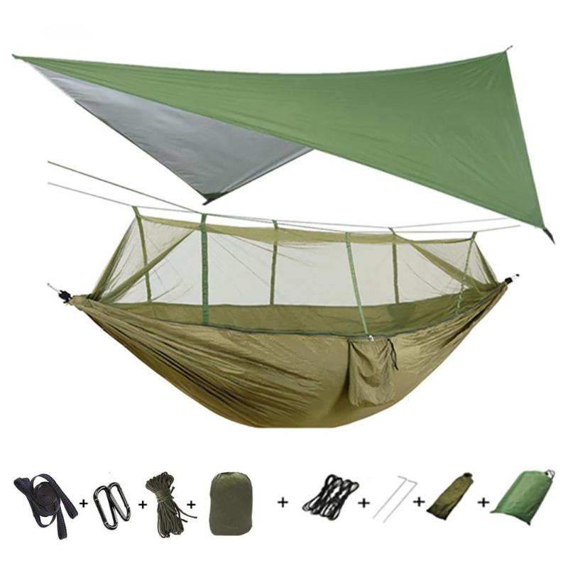 Portable Camping Parachute Hammock with Mosquito Net Survival Garden Outdoor Leisure Sleeping Travel Hammock Mosquito Net 
Portable Camping Parachute Hammock with Mosquito Net Survival Garden Outdoor Leisure Sleeping Travel Hammock Mosquito Net