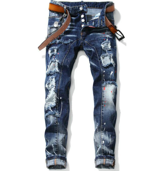 21SS Men's brand Designers Q2 Jeans Distressed Ripped Biker Slim Fit Motorcycle Biker Denim Mens Leisure fashion high quality Jeans NZ0L1, Blue
21SS Men's brand Designers Q2 Jeans Distressed Ripped Biker Slim Fit Motorcycle Biker Denim Mens Leisure fashion high quality Jeans NZ0L1, Blue