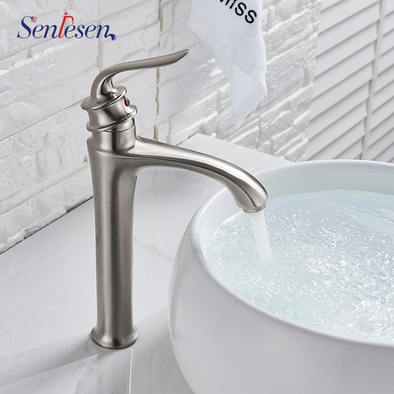 Senlesen Bathroom Faucet Brushed Nickle Brass Single Handle Single Hole Hot and Cold Water
Senlesen Bathroom Faucet Brushed Nickle Brass Single Handle Single Hole Hot and Cold Water