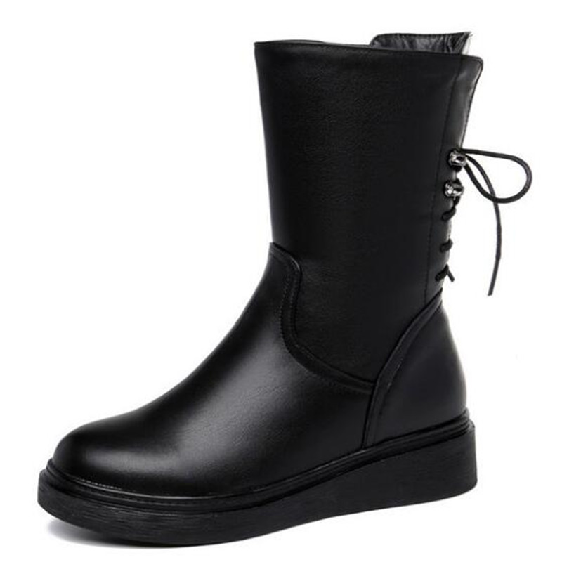 New Large Size In-tube Boot Women Boots Flat After Lace-up Plus Velvet Warm Snow Boots Winter Shoes Woman Genuine Leather, White winter boots
New Large Size In-tube Boot Women Boots Flat After Lace-up Plus Velvet Warm Snow Boots Winter Shoes Woman Genuine Leather, White winter boots