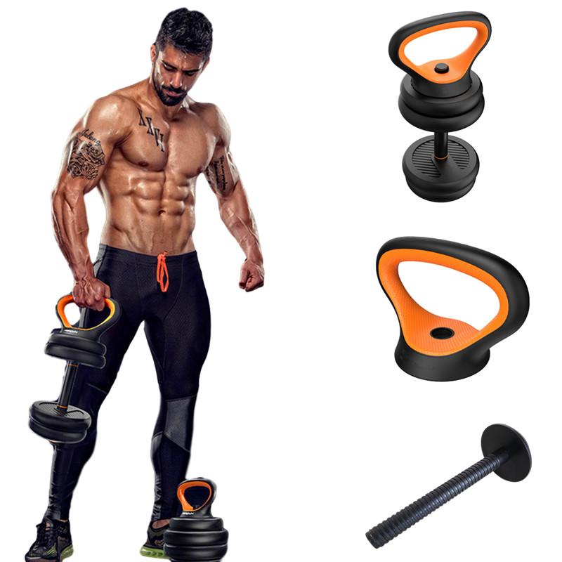 

Gym Home Fitness Adjustable Kettlebell Handle Use With Weight Plates Arm Strength Workout Kettle Bell Grip Dumbbell Equipment, Red