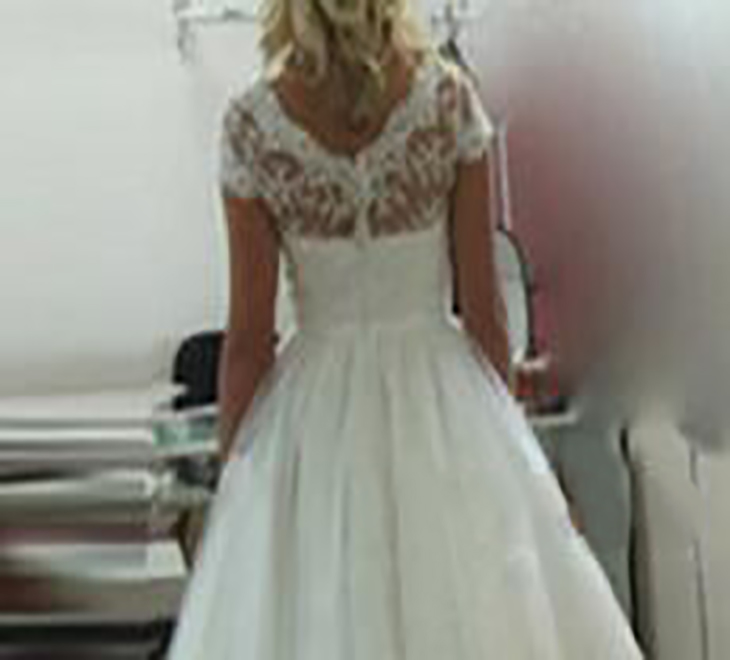 Vintage Lace 50S Wedding Dresses Short Sleeve V Neck Beaded Belt A Line Tea Length Bridal Gowns Custom Size 0431