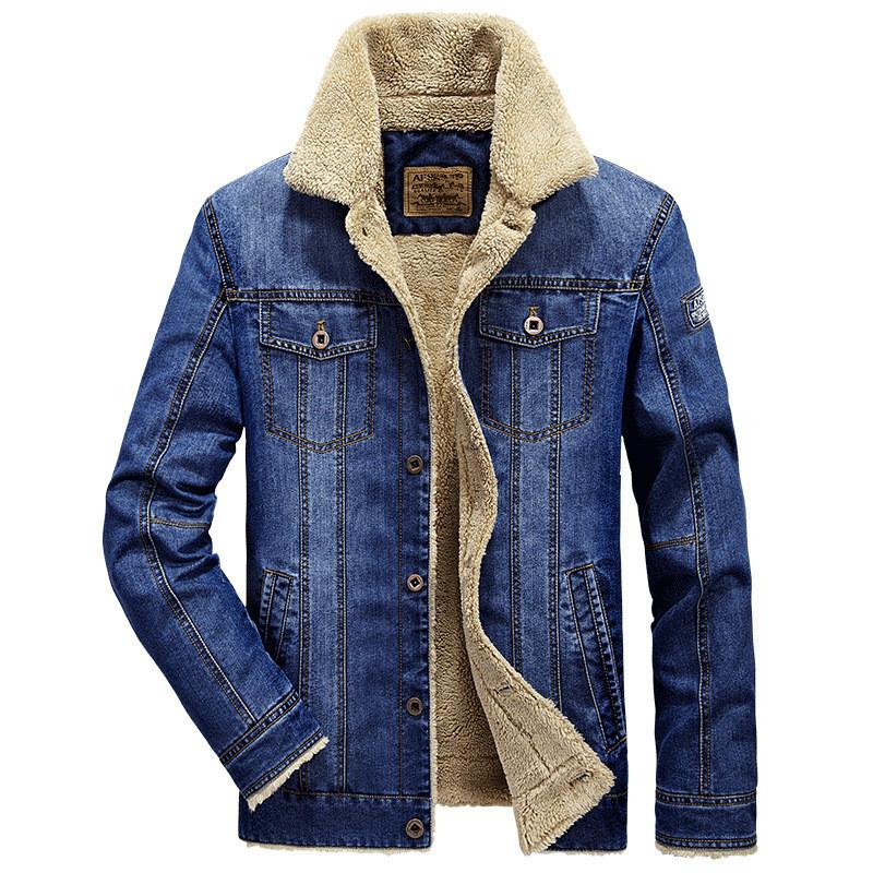 Fleece Denim Jacket Men 2020 Winter Parkas Coats Casual Fur Collar Thick Warm Bomber Jeans Male Cowboy Jackets 5XL 6XL Overcoat, Light blue
Fleece Denim Jacket Men 2020 Winter Parkas Coats Casual Fur Collar Thick Warm Bomber Jeans Male Cowboy Jackets 5XL 6XL Overcoat, Light blue