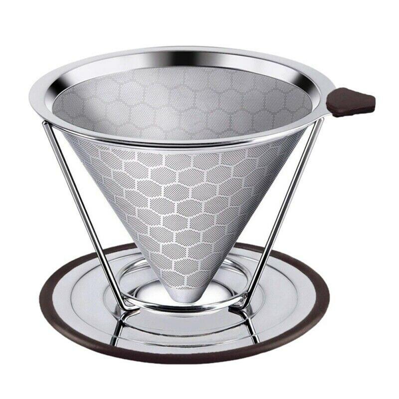 Paperless Pour Over Coffee Dripper Slow Drip Coffee Filter Metal Cone -Single Serve Maker Removable Cup Stand Stainless Steel
Paperless Pour Over Coffee Dripper Slow Drip Coffee Filter Metal Cone -Single Serve Maker Removable Cup Stand Stainless Steel