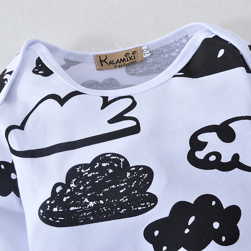 Baby Boy Clothes Set Autumn Style born Infant Cartoon Cloud Top Pants Hat Born Baby Boys Girls Outfits Kids Clothes Suit LJ201223