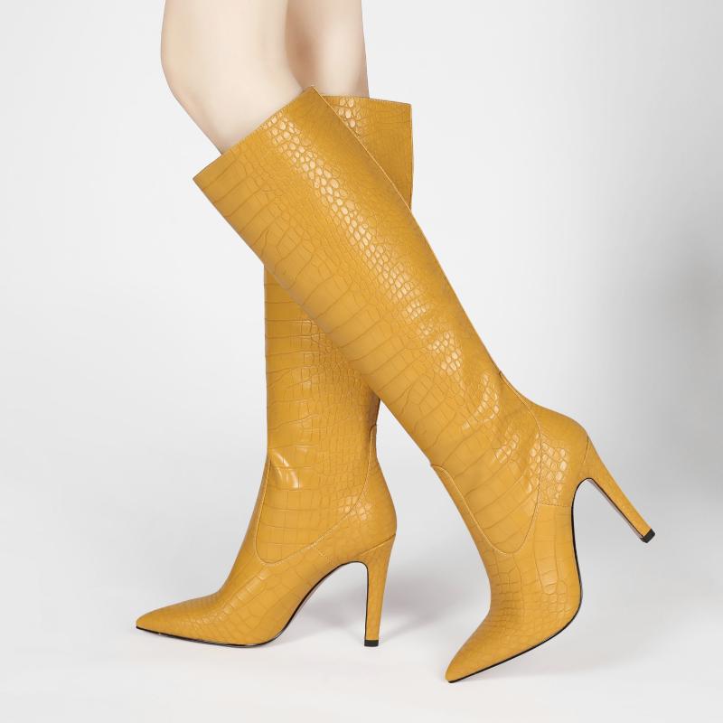 Brand Women Boots Fashion High Heels Knee High Boots Faux Leather Pointed Toe Thin Heel Winter Warm Female, 4 yellow
Brand Women Boots Fashion High Heels Knee High Boots Faux Leather Pointed Toe Thin Heel Winter Warm Female, 4 yellow