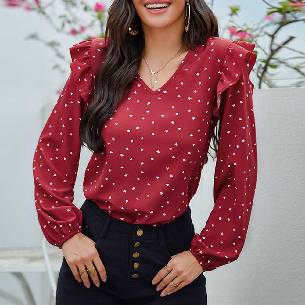 Sexy Red Polka Blouses Women Lantern Sleeve Shirts V Neck Loose Elegant Office Blusas Tops
Sexy Red Polka Blouses Women Lantern Sleeve Shirts V Neck Loose Elegant Office Blusas Tops