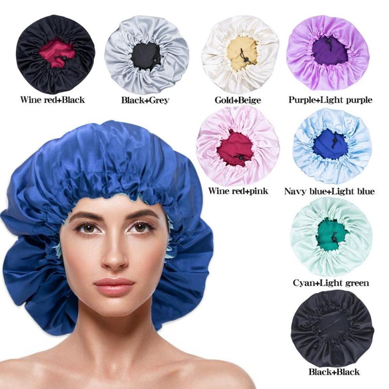 African Women Satin Silky Hair Bonnet Reversible Adjustable Double Layer Turban Hat Plain Color Wrap Sleep Cap TB-79B, Black
African Women Satin Silky Hair Bonnet Reversible Adjustable Double Layer Turban Hat Plain Color Wrap Sleep Cap TB-79B, Black