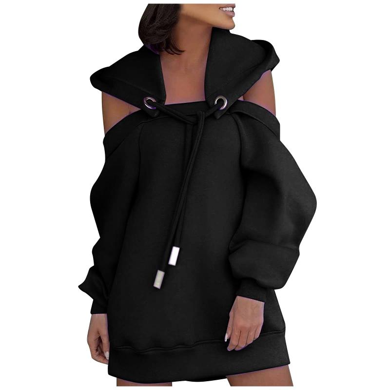 2021 New Autumn Winter Women's Sweatshirts Fashion Hot Sale Oversized Long Sleeve Personality Loose Casual Solid Color Dress, Black
2021 New Autumn Winter Women's Sweatshirts Fashion Hot Sale Oversized Long Sleeve Personality Loose Casual Solid Color Dress, Black