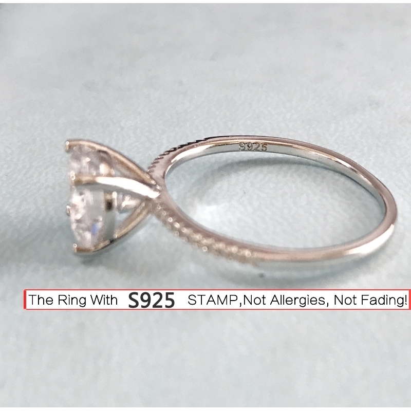 YANHUI With Certificate Solitaire 3 Carat Ring Original Silver 925 Jewelry Natural Zirconia Diamond Wedding Rings For Women LJ201009