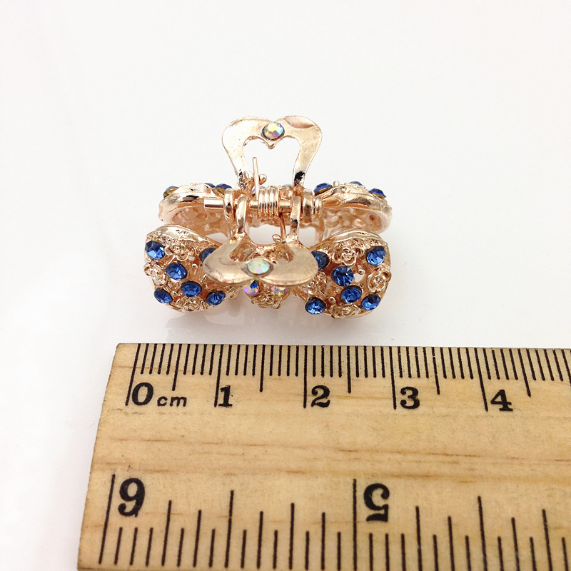 Crystal Rhinestone Gripper Hair Clips with Gold & Silver Crowns for Fashionable Updos