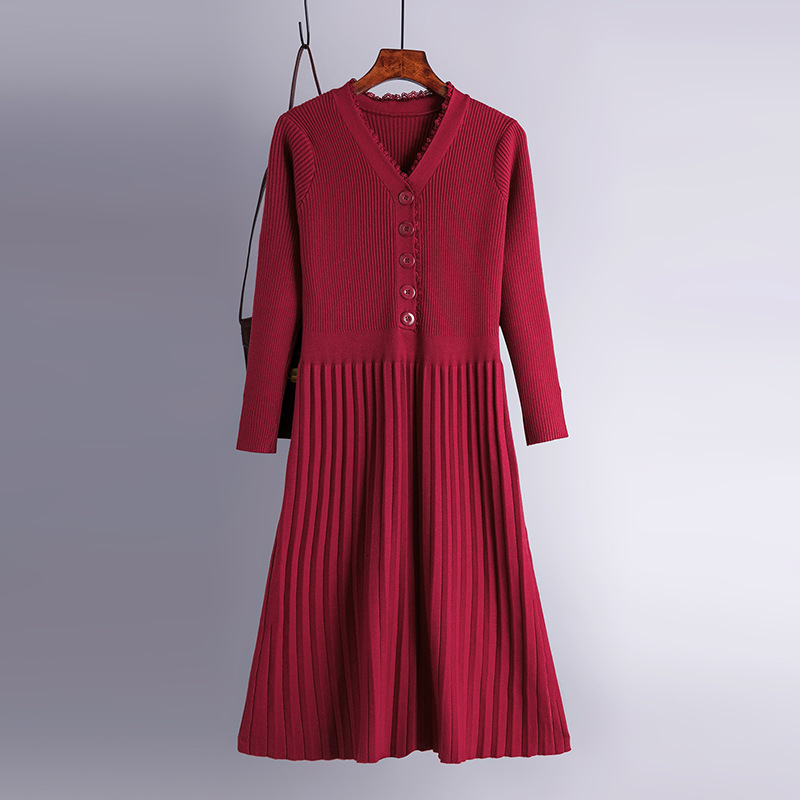 2021 New Knit Women Sweater Maxi Winter Warm Chic Long Sleeve Pleated Dress Draswtring a Line v Neck Midi Dresses 4yj0, Burgundy
2021 New Knit Women Sweater Maxi Winter Warm Chic Long Sleeve Pleated Dress Draswtring a Line v Neck Midi Dresses 4yj0, Burgundy