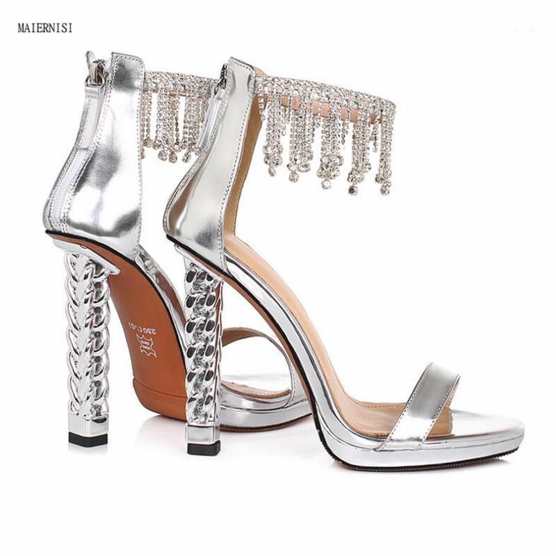 Summer new leather women's shoes with rhinestone sandals authentic super star fashion brand 12CM Houxi fashion show 3-8 9 MAIERN1, Silver
Summer new leather women's shoes with rhinestone sandals authentic super star fashion brand 12CM Houxi fashion show 3-8 9 MAIERN1, Silver