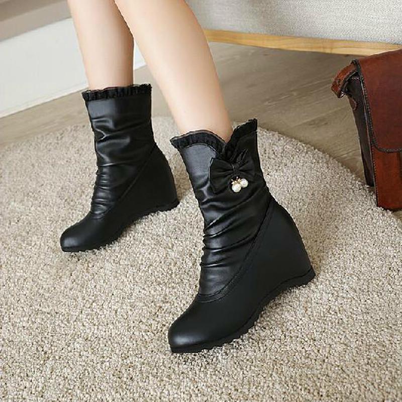 Women ankle Boots gladiator flats shoe plus size autumn wam height incleasing shoes Booties PU leather Shoe botas mujer D20501, Black 
Women ankle Boots gladiator flats shoe plus size autumn wam height incleasing shoes Booties PU leather Shoe botas mujer D20501, Black