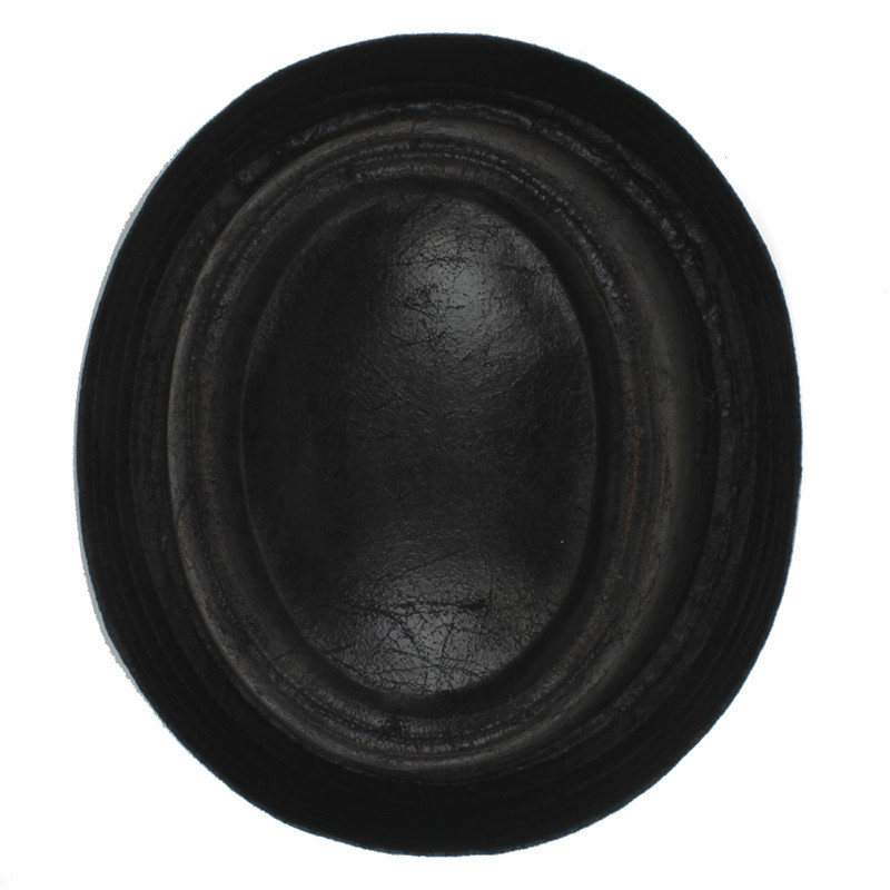 100% Leather Pork Pie Fedora Men Boater Flat For Gentleman Dad Porkpie Gambler Top Hat Big 4Size T200508