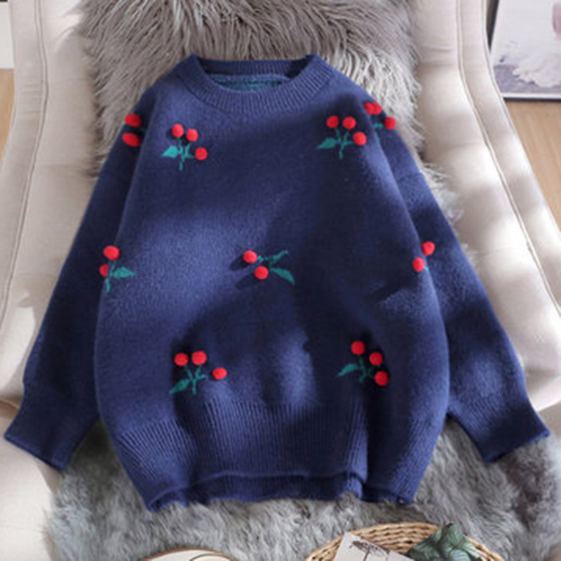 AZYT 3D Plush Ball Decoration Sweater Women's Pullover Casual Loose Knit Jumpers Sweater coat Harajuku BF Female Sweater 201017