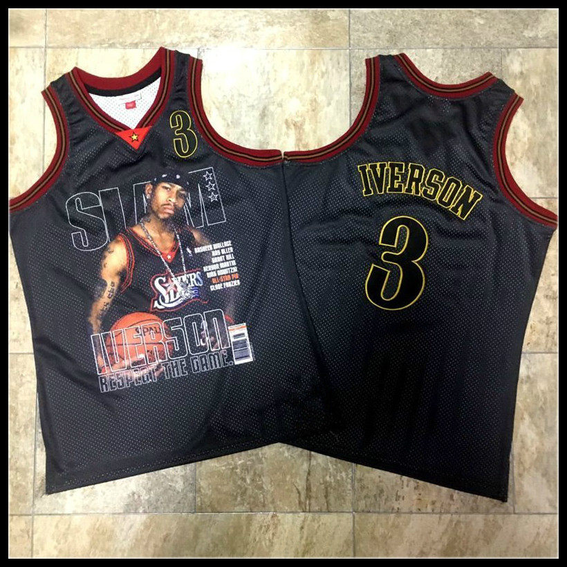 Philadelphia 76ers MEN #3 Allen Iverson Slam Hardwood Classics CITY NBA basketball Jersey, Black
Philadelphia 76ers MEN #3 Allen Iverson Slam Hardwood Classics CITY NBA basketball Jersey, Black