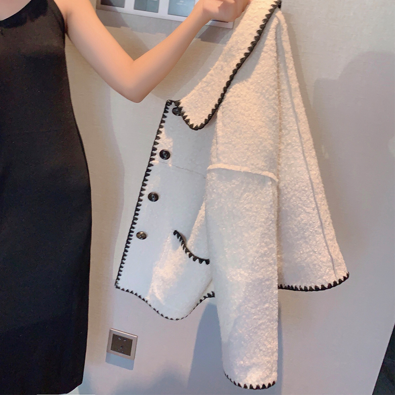 Mishow Winter Vintage Lady Solid Woolen Jacket Women Fashion Lapel single breasted Long Sleeve Thick Coat Tops MX19D9546 201112