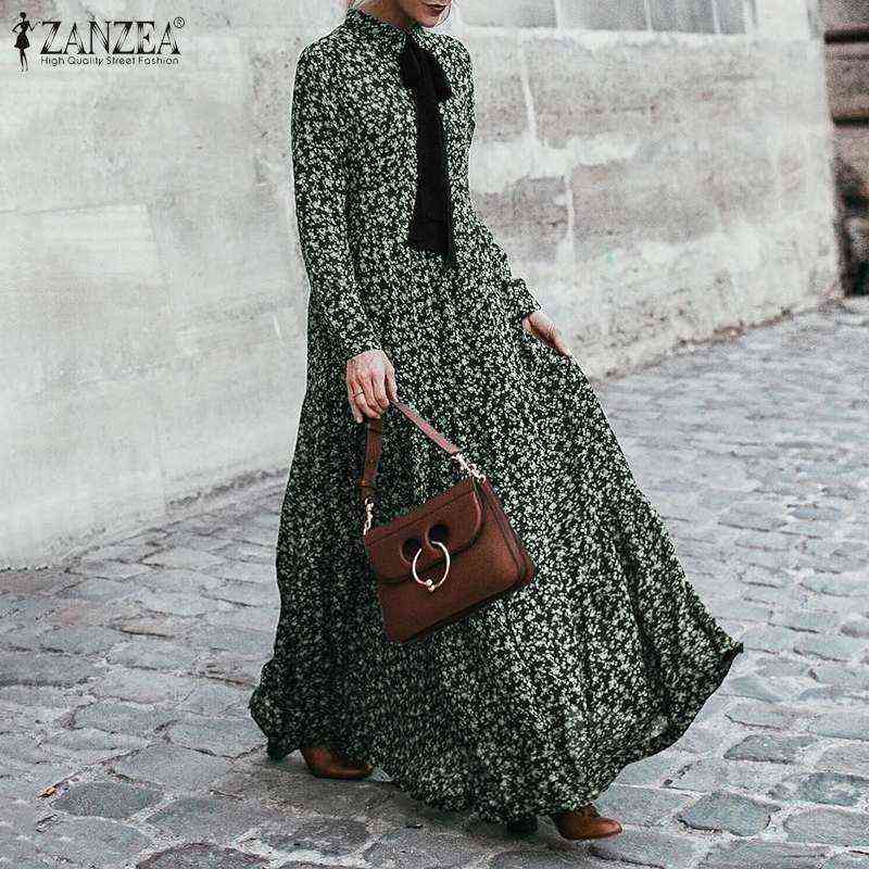 2021 Spring Bohemian Ruffle Dress Women ZANZEA Elegant Bow Tie Floral Print Sundress Oversize Ladies Puff Sleeve Party Robe7 G1223, Green
2021 Spring Bohemian Ruffle Dress Women ZANZEA Elegant Bow Tie Floral Print Sundress Oversize Ladies Puff Sleeve Party Robe7 G1223, Green