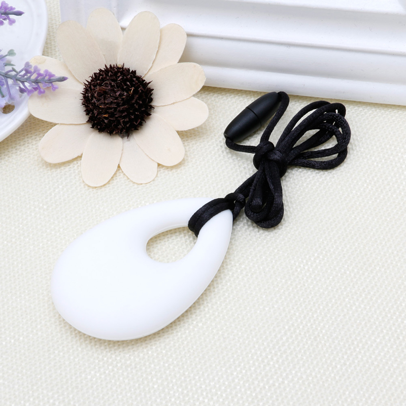New Silicone Teardrop Pendant Baby Teething Necklace Teether Autism Sensory Chewing Y1221