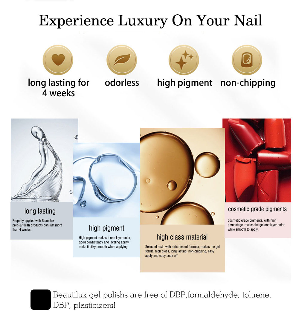 Nail Gel Beautilux Mermaid Polish Shell Pearl Color Gels Nails Art Varnish Soak Off UV Semi Permanent Lacquer 10ml
