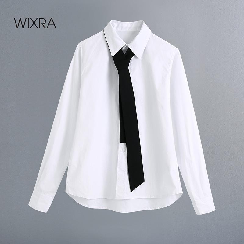 Wixra Womens White Shirts With Tie Basic Fashion Long Sleeve High Street Style Simple Blouse Autumn Spring Tops
Wixra Womens White Shirts With Tie Basic Fashion Long Sleeve High Street Style Simple Blouse Autumn Spring Tops