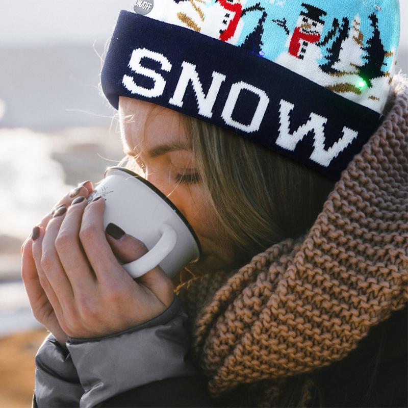 Christmas Knitted Hat Cap LED Light Up Elk Snowman Autumn Winter Pompom Beanie Adults Kids Children Casual Caps czapka zimowa#38
Christmas Knitted Hat Cap LED Light Up Elk Snowman Autumn Winter Pompom Beanie Adults Kids Children Casual Caps czapka zimowa#38