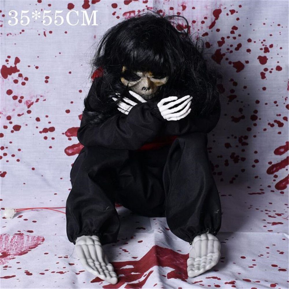 Crying Ghost Doll Voice Control Scary Ghost Baby Ornaments for Halloween/Theme Party/Haunted House/KTV/Bar Decoration Props Y201006