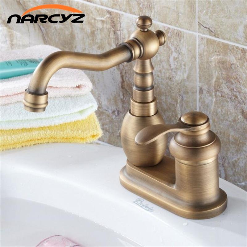 Retro Antique Brass Single Handle Bathroom Wash Basin Mixer Taps / 2 Hole Deck Mounted Swivel Spout Vessel Sink Faucets XT962
Retro Antique Brass Single Handle Bathroom Wash Basin Mixer Taps / 2 Hole Deck Mounted Swivel Spout Vessel Sink Faucets XT962