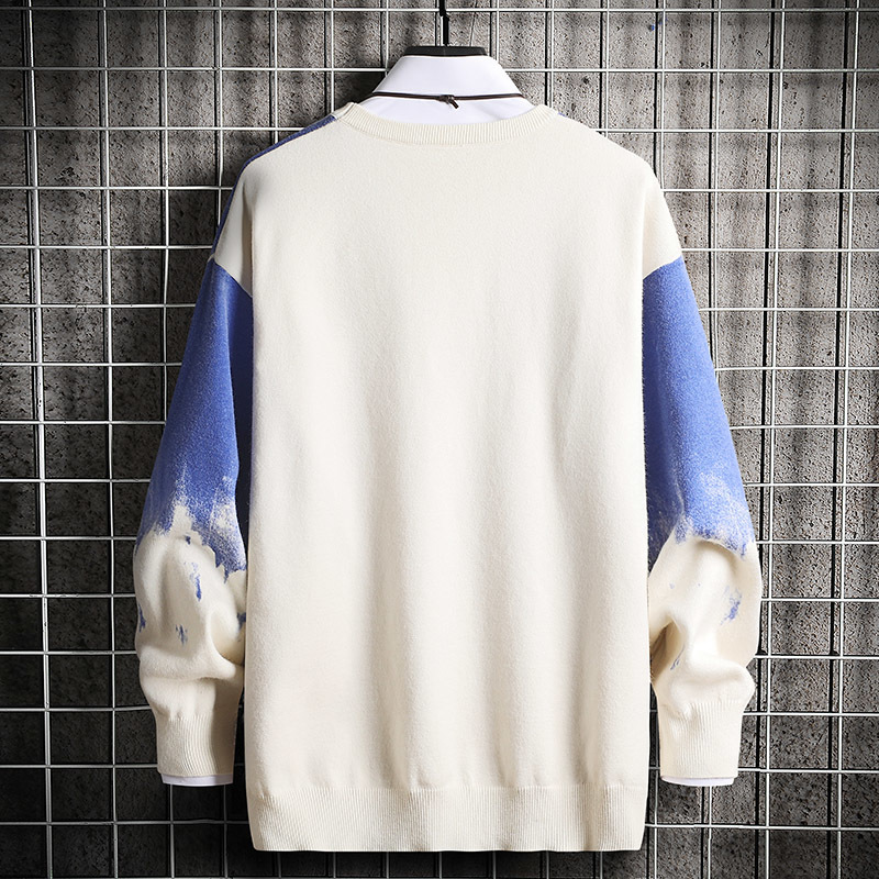 SingleRoad Oversized Mens Knitted Sweater Men Gradient Sweaters Jumper Pullover Hip Hop Harajuku Casual Blue Sweater Men 201224