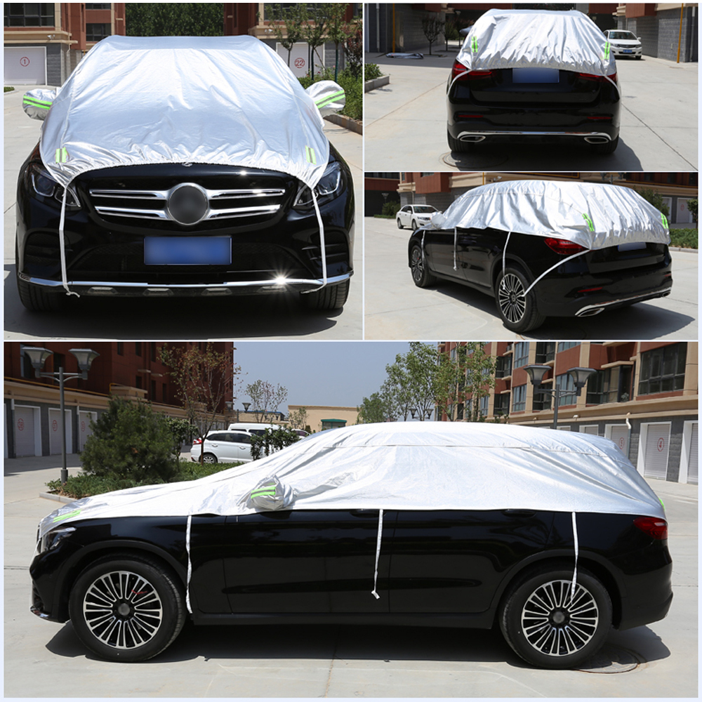 Car Half Covers Winter Snow Waterproof UV Dust Resistant Sunshade Dust Rain Protection Universal Cover for Sedans SUV Hatchback