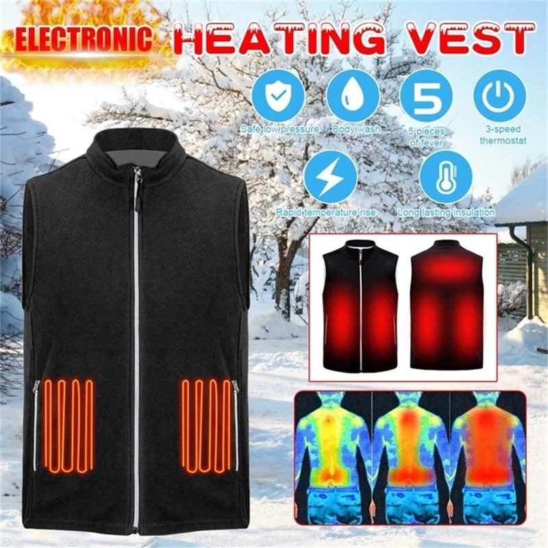 5 Heating Zones Heating Vest Warm Fleece Slim Men Winter USB Electrical Heated Sleevless Outdoor Waistcoat for Hunting Hiking 201214, Red
5 Heating Zones Heating Vest Warm Fleece Slim Men Winter USB Electrical Heated Sleevless Outdoor Waistcoat for Hunting Hiking 201214, Red