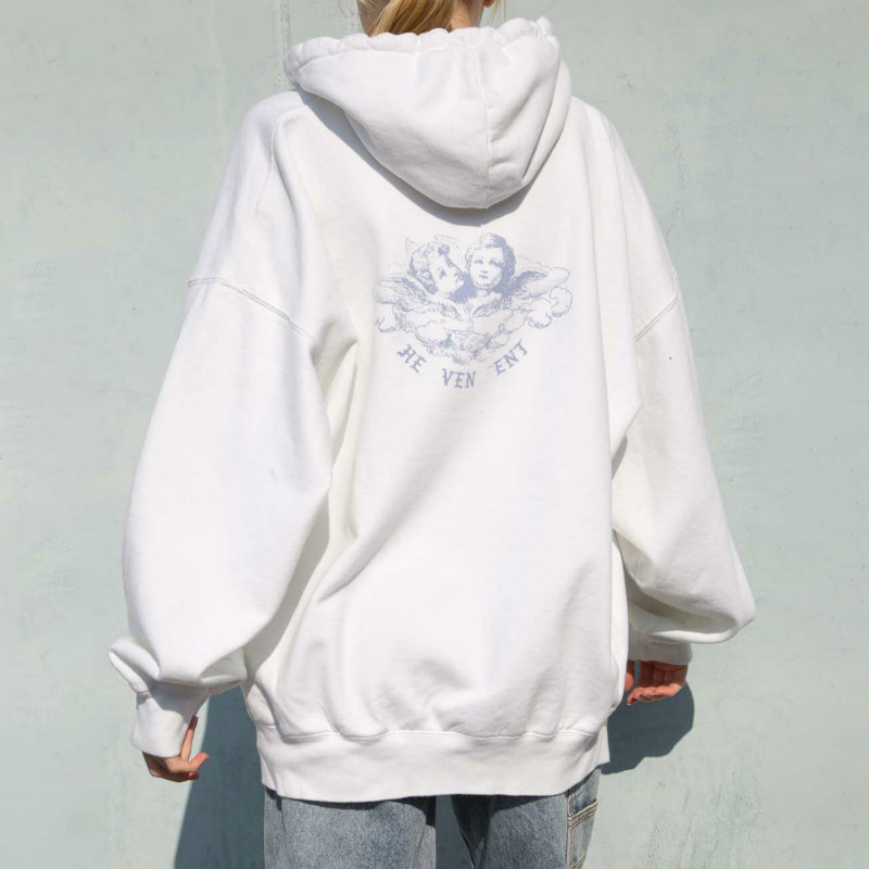 Februaryfrost White Angel Print Hoodie Women 2020 Autumn White Cotton Long Sleeve Zipper Tops Female Casual Chic Streetwear Hoodied
Februaryfrost White Angel Print Hoodie Women 2020 Autumn White Cotton Long Sleeve Zipper Tops Female Casual Chic Streetwear Hoodied