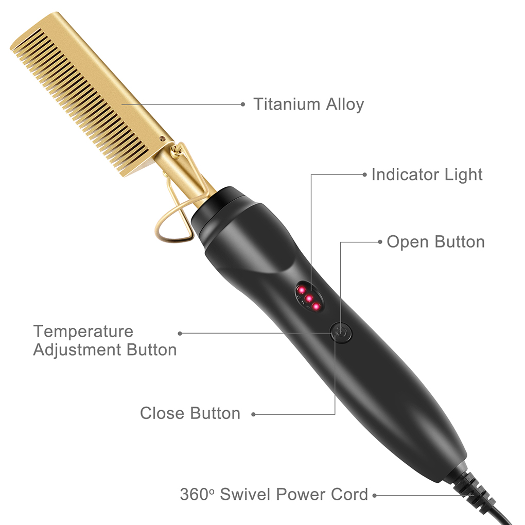 Electric Hot Comb Wet And Dry Hair Curler Comb Hot Straightening Heating Comb Iron Environmentally hair straighteners