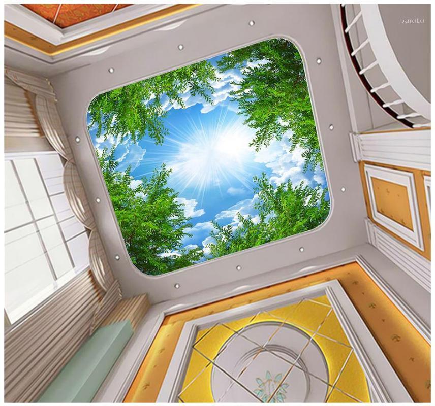3d photo wallpaper custom 3d ceiling murals wallpaper Sky under the forest blue sky clouds ceiling decoration painting1, As pic
3d photo wallpaper custom 3d ceiling murals wallpaper Sky under the forest blue sky clouds ceiling decoration painting1, As pic