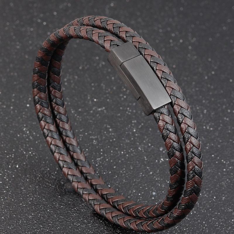 Fashion Unisex Multi-layer Woven Leather And Stainless Steel Combination Men's Leather Bracelet Black Brown Male Jewelry Gift
Fashion Unisex Multi-layer Woven Leather And Stainless Steel Combination Men's Leather Bracelet Black Brown Male Jewelry Gift
