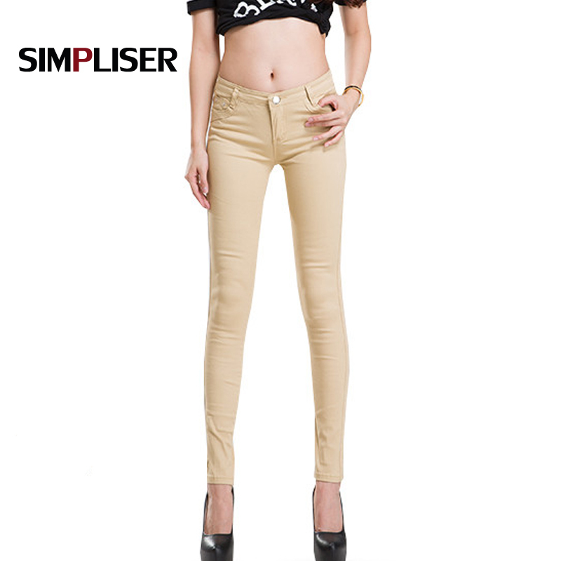 SIMPLISER Woman Jeans Pants Skinny Jeans Leggings Female Trousers Plus Size 24 Colors Ladies Basic Pencil Pants Black red 201105