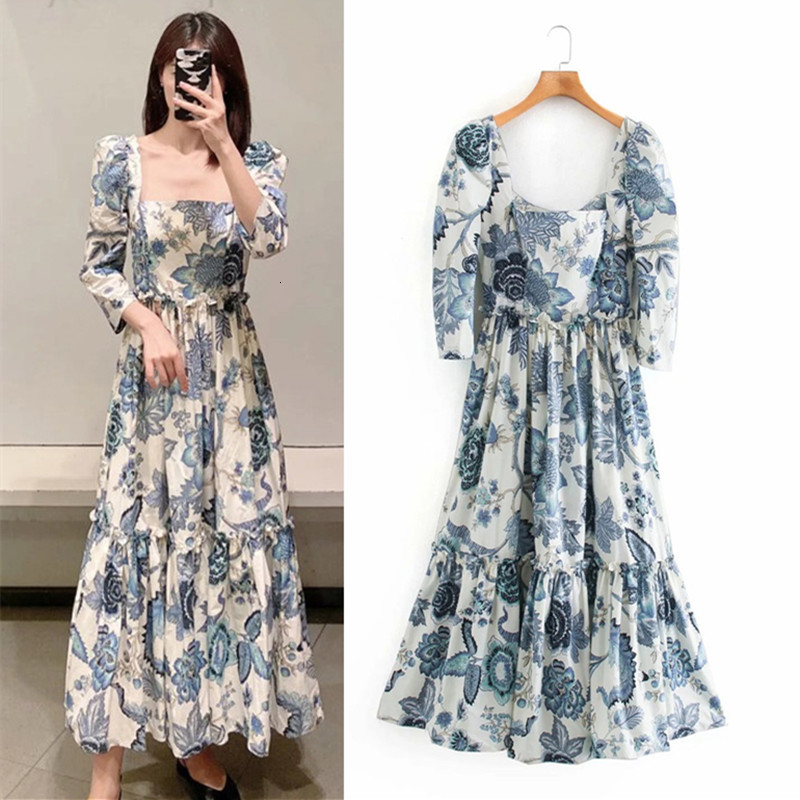 2021 New Floral Printed Midi Women Puff Long Sleeves Square Collar Ruffle Dresses Woman Elastic Waist Autumn Elegant Dress U4ii, Print
2021 New Floral Printed Midi Women Puff Long Sleeves Square Collar Ruffle Dresses Woman Elastic Waist Autumn Elegant Dress U4ii, Print
