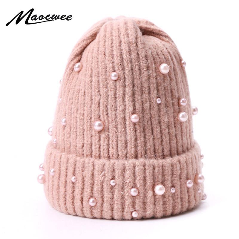 Winter Hats For Girls Women Knitted Thick Warm Beanie Pearl Solid Color Cap Female Headgear Outdoor Soft Skullies Beanies
Winter Hats For Girls Women Knitted Thick Warm Beanie Pearl Solid Color Cap Female Headgear Outdoor Soft Skullies Beanies