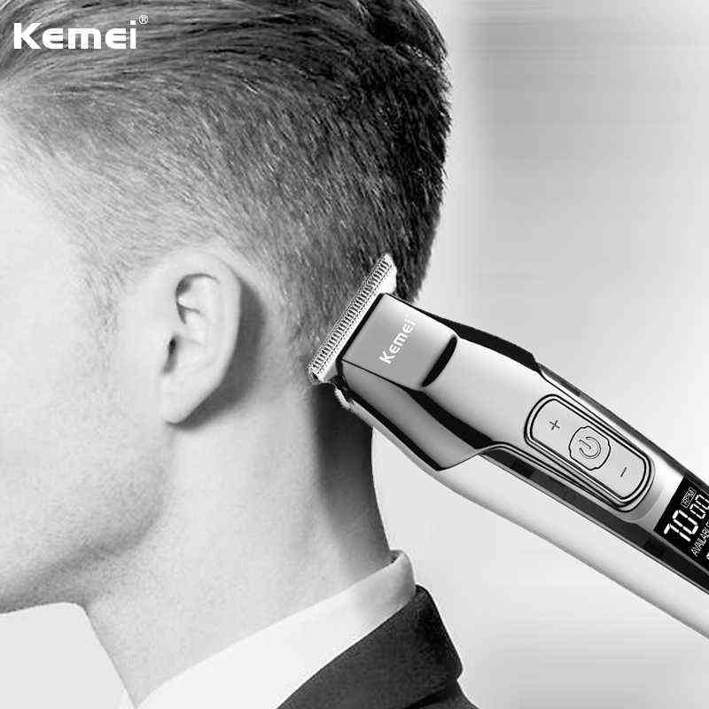 Kemei Professional Electric Hair Clippers Trimmer for men LCD Display hair cutting machine clipper shaver Beard Trimmers 220121