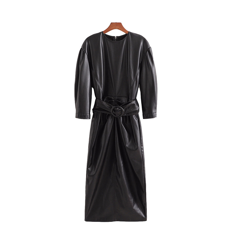 2021 New Streetwear Preto Falso De Couro Moda Senhoras Faixas Vestidos Elegante Feminino Vestido Longo Chique Menina Lges, Black
2021 New Streetwear Preto Falso De Couro Moda Senhoras Faixas Vestidos Elegante Feminino Vestido Longo Chique Menina Lges, Black